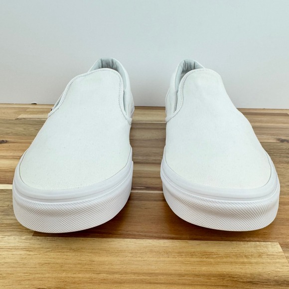 Vans Classic‎ Slip On Sneakers Canvas White Casual Skate Shoes Men's 13 - Picture 3 of 8